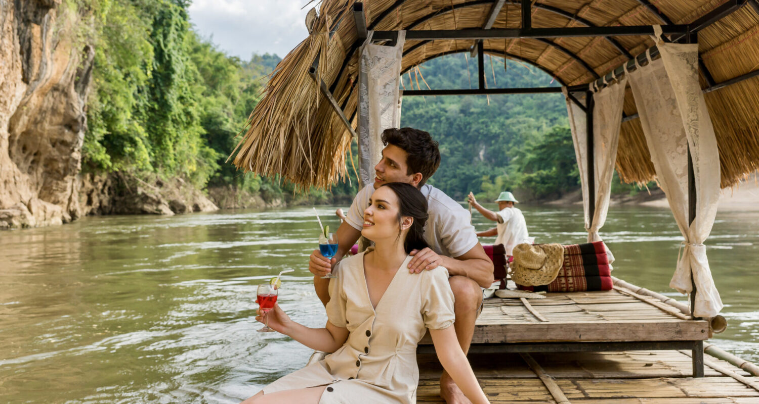 bamboo raft kanchanaburi river kwai